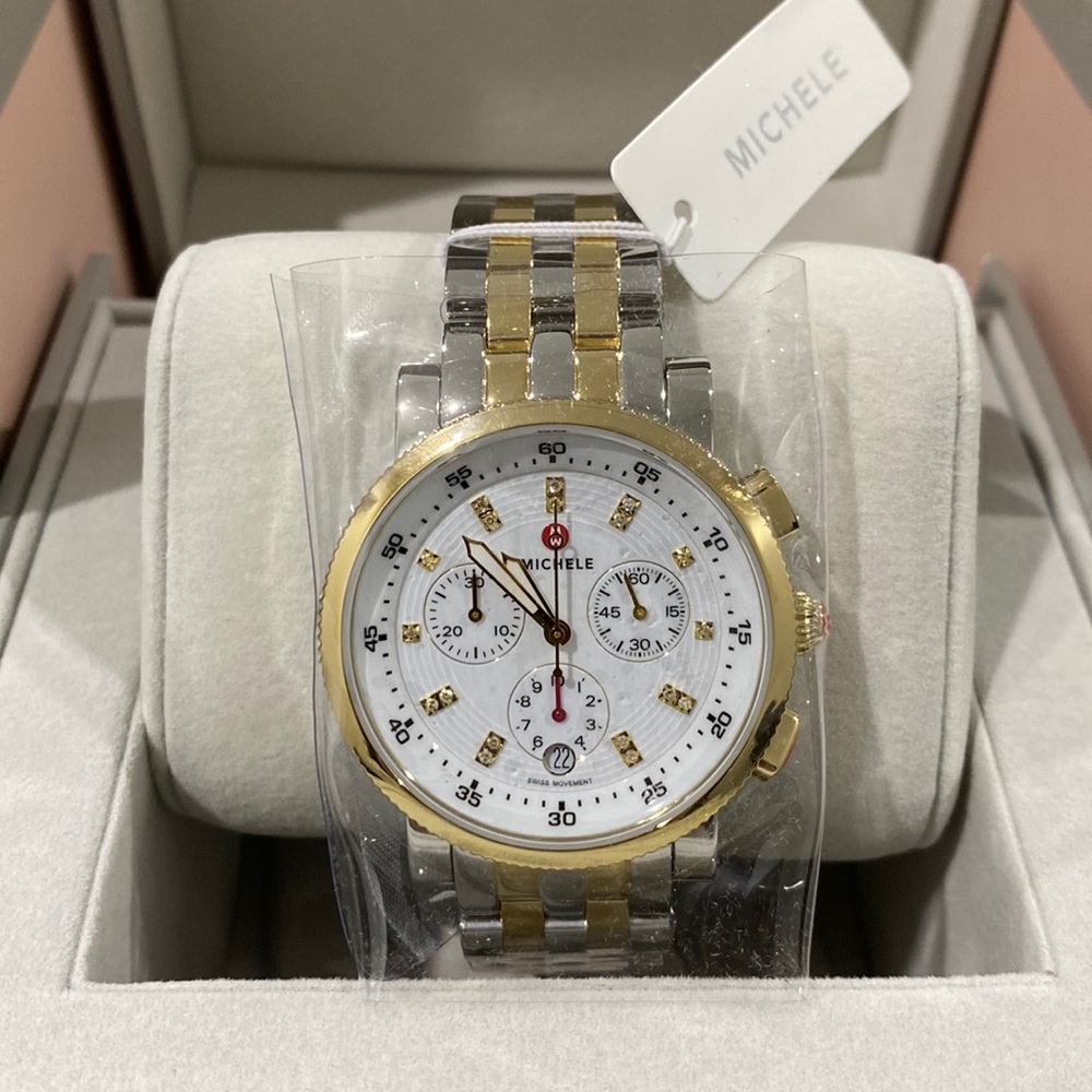 NEW Michele Diamond Two Tone Watch 38mm